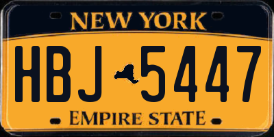 NY license plate HBJ5447