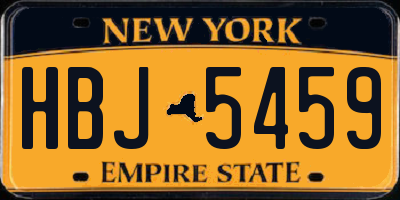 NY license plate HBJ5459