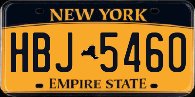NY license plate HBJ5460