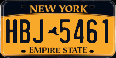 NY license plate HBJ5461
