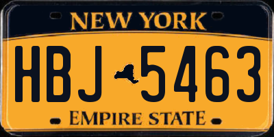 NY license plate HBJ5463
