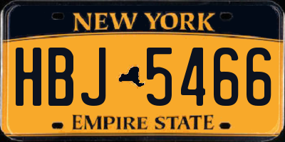 NY license plate HBJ5466