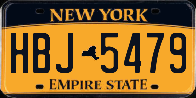 NY license plate HBJ5479
