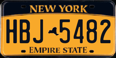 NY license plate HBJ5482