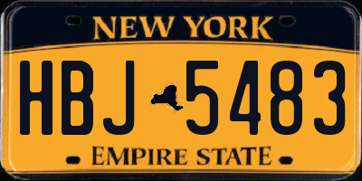 NY license plate HBJ5483