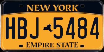 NY license plate HBJ5484