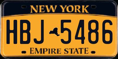 NY license plate HBJ5486