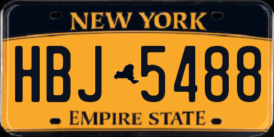 NY license plate HBJ5488