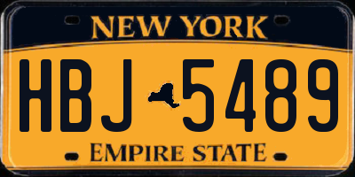 NY license plate HBJ5489