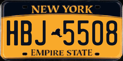 NY license plate HBJ5508