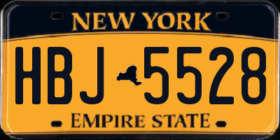 NY license plate HBJ5528