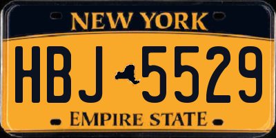 NY license plate HBJ5529