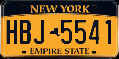 NY license plate HBJ5541