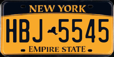 NY license plate HBJ5545