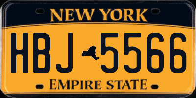 NY license plate HBJ5566