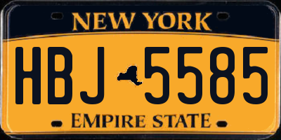 NY license plate HBJ5585