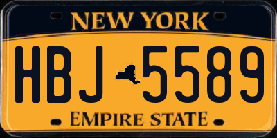 NY license plate HBJ5589
