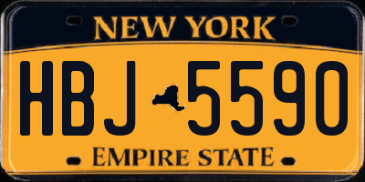 NY license plate HBJ5590