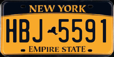 NY license plate HBJ5591