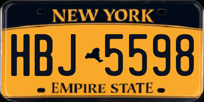 NY license plate HBJ5598