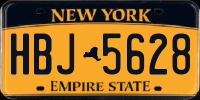 NY license plate HBJ5628