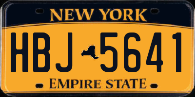 NY license plate HBJ5641