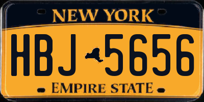 NY license plate HBJ5656