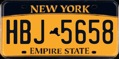 NY license plate HBJ5658