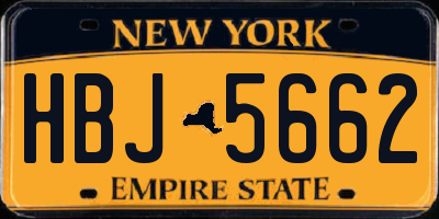 NY license plate HBJ5662