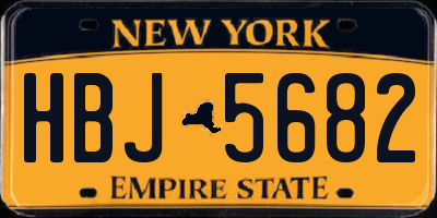 NY license plate HBJ5682
