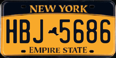NY license plate HBJ5686