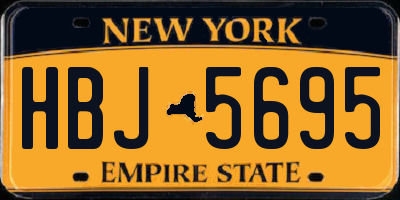 NY license plate HBJ5695
