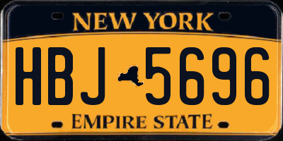 NY license plate HBJ5696