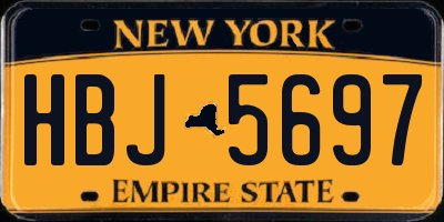NY license plate HBJ5697