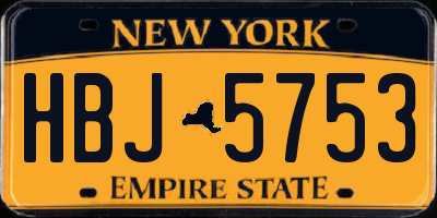NY license plate HBJ5753