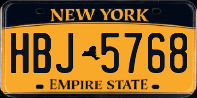 NY license plate HBJ5768