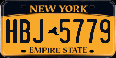 NY license plate HBJ5779