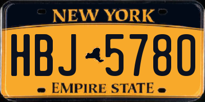 NY license plate HBJ5780