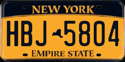 NY license plate HBJ5804