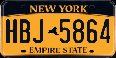 NY license plate HBJ5864