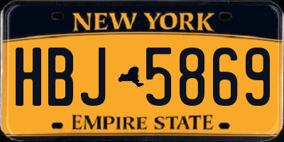 NY license plate HBJ5869