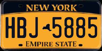 NY license plate HBJ5885