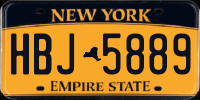 NY license plate HBJ5889