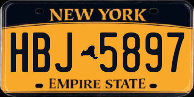 NY license plate HBJ5897