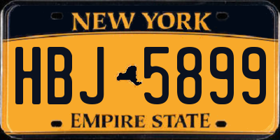 NY license plate HBJ5899