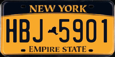 NY license plate HBJ5901
