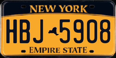 NY license plate HBJ5908