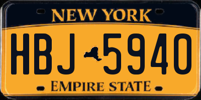 NY license plate HBJ5940