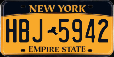 NY license plate HBJ5942
