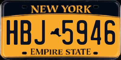 NY license plate HBJ5946